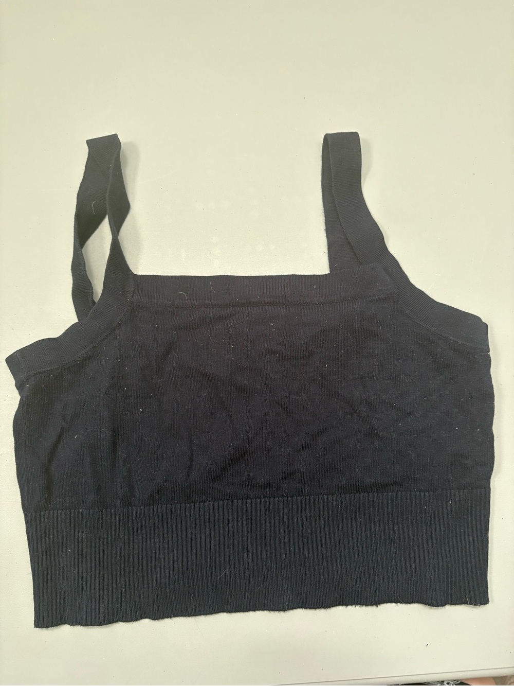 Garage Navy Ribbed Crop Tank